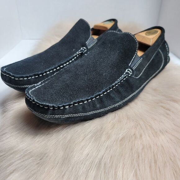 Aldo Black Suede Mens Loafers Shoes Size12 - Picture 1 of 5